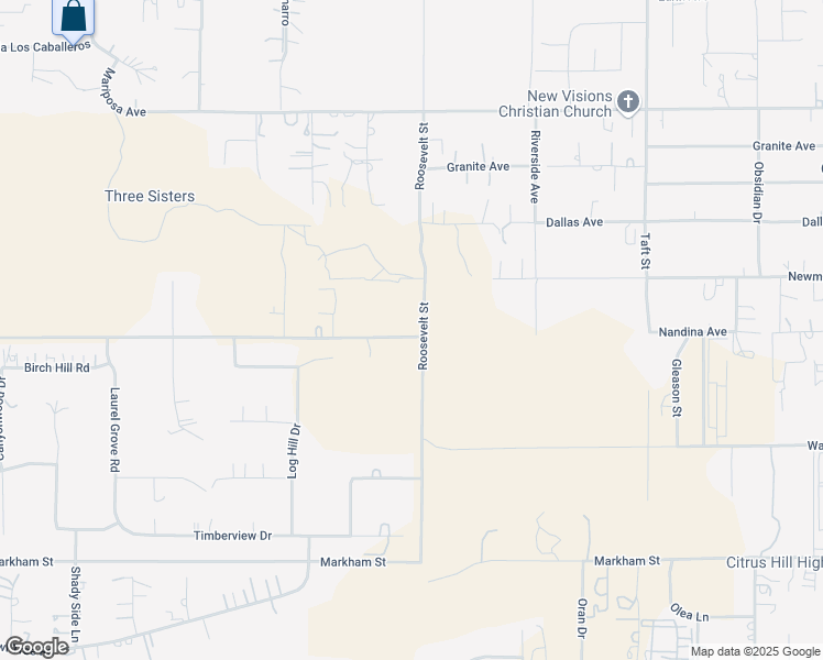 map of restaurants, bars, coffee shops, grocery stores, and more near 17900 Nandina Avenue in Riverside