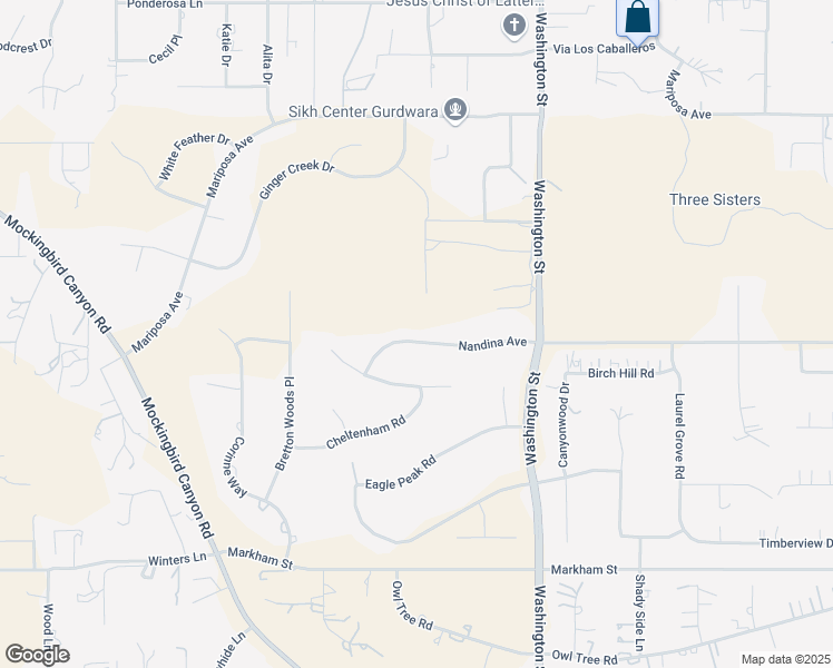 map of restaurants, bars, coffee shops, grocery stores, and more near 16682 Nandina Avenue in Riverside