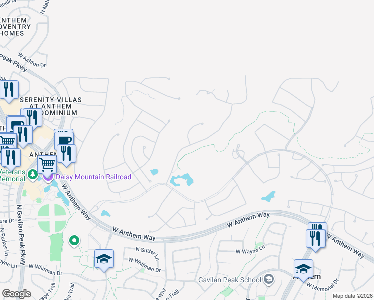 map of restaurants, bars, coffee shops, grocery stores, and more near 41939 North Crooked Stick Road in Phoenix
