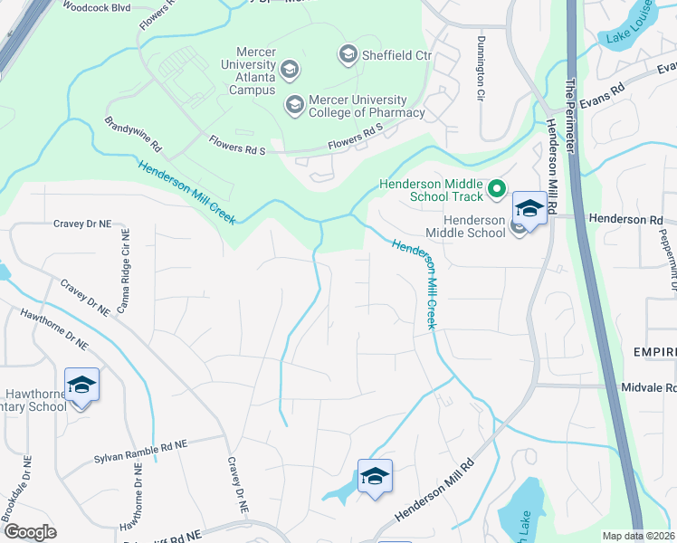 map of restaurants, bars, coffee shops, grocery stores, and more near 2695 Rangewood Drive Northeast in Atlanta