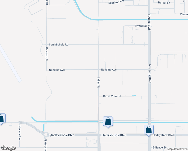 map of restaurants, bars, coffee shops, grocery stores, and more near 17783 Indian Street in Moreno Valley