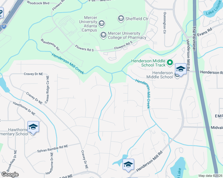 map of restaurants, bars, coffee shops, grocery stores, and more near 2720 Rangewood Drive Northeast in Atlanta