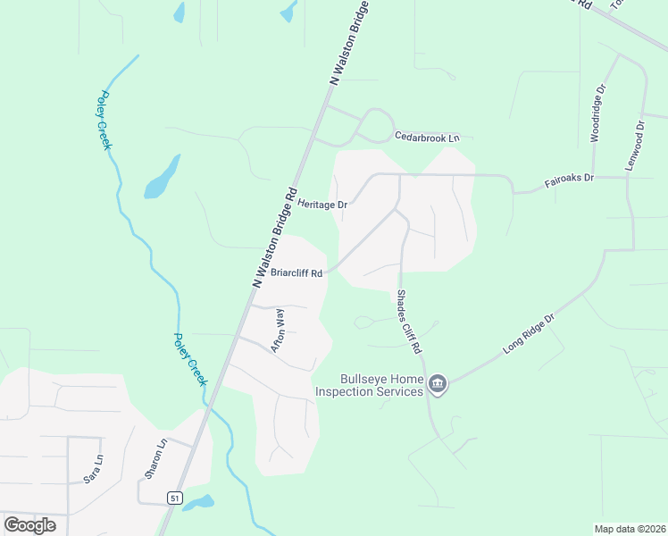 map of restaurants, bars, coffee shops, grocery stores, and more near 2447 Briarcliff Road in Jasper