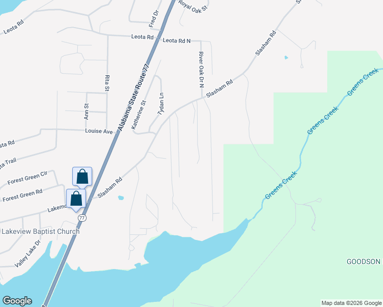 map of restaurants, bars, coffee shops, grocery stores, and more near 5885 Slasham Road in Southside