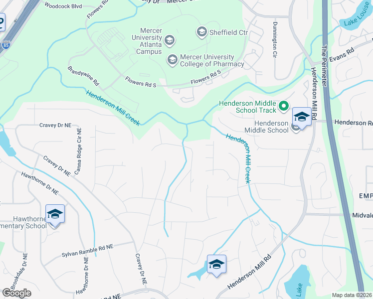 map of restaurants, bars, coffee shops, grocery stores, and more near 2720 Rangewood Drive Northeast in Atlanta
