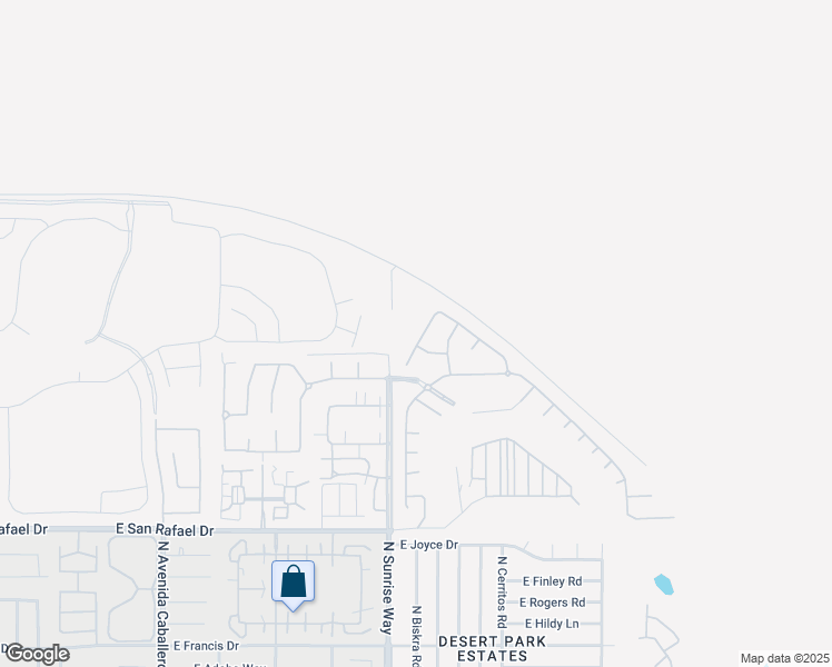 map of restaurants, bars, coffee shops, grocery stores, and more near 3909 Blue Sky Way in Palm Springs