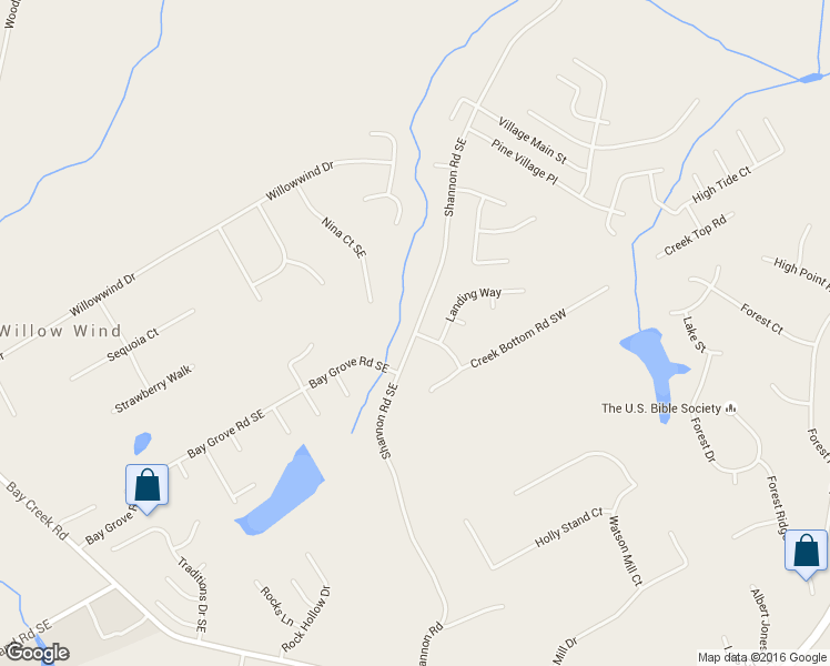 map of restaurants, bars, coffee shops, grocery stores, and more near 838 Shannon Road Southeast in Loganville