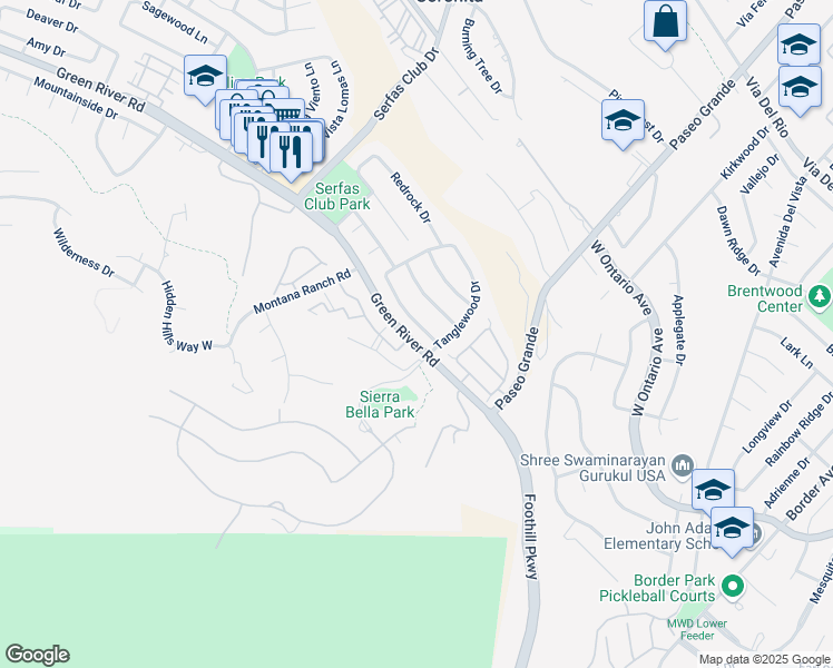 map of restaurants, bars, coffee shops, grocery stores, and more near in Corona