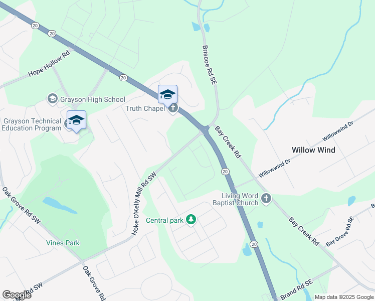 map of restaurants, bars, coffee shops, grocery stores, and more near 11 Bennett Farm Drive in Loganville