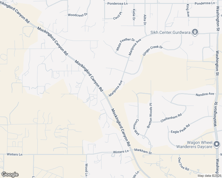map of restaurants, bars, coffee shops, grocery stores, and more near 16105 Mariposa Avenue in Riverside