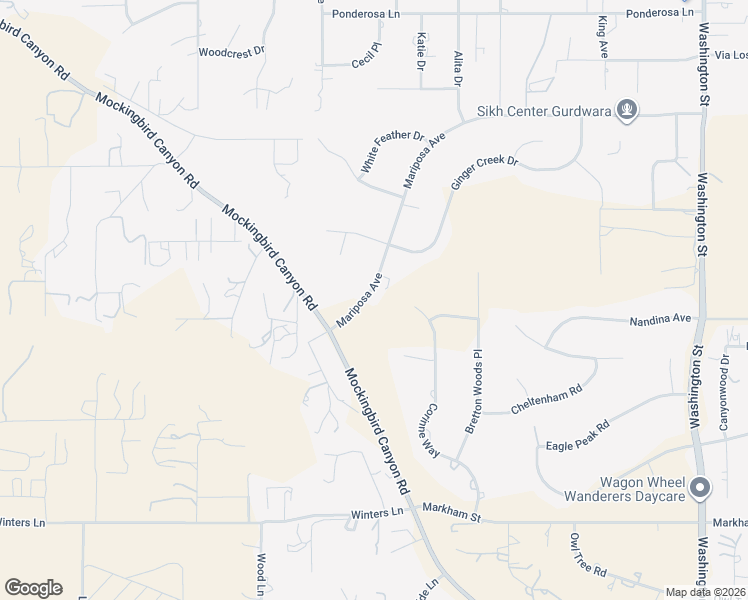 map of restaurants, bars, coffee shops, grocery stores, and more near 16105 Mariposa Avenue in Riverside
