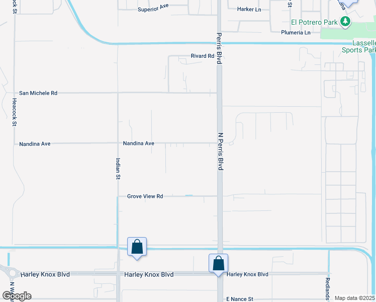 map of restaurants, bars, coffee shops, grocery stores, and more near 24795 Nandina Avenue in Moreno Valley