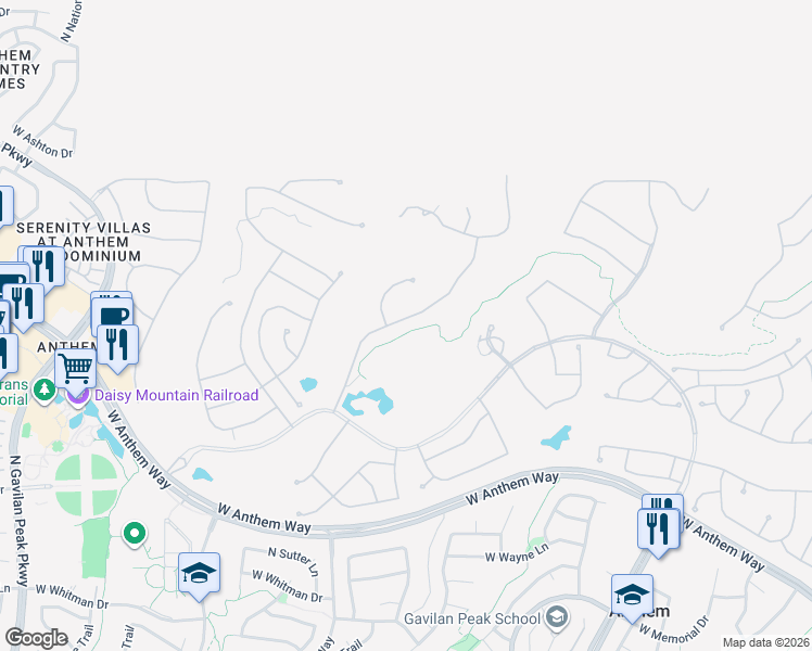 map of restaurants, bars, coffee shops, grocery stores, and more near 42017 North Crooked Stick Road in New River
