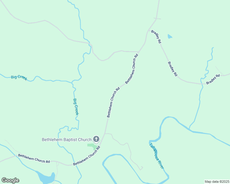 map of restaurants, bars, coffee shops, grocery stores, and more near Bethlehem Church Road in Haralson County