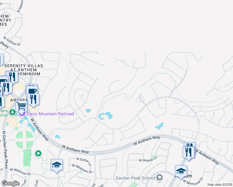 map of restaurants, bars, coffee shops, grocery stores, and more near 42017 North Crooked Stick Road in New River