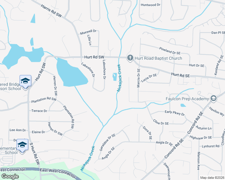 map of restaurants, bars, coffee shops, grocery stores, and more near 3597 Lakeshore Drive in Smyrna