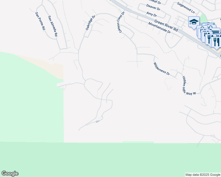 map of restaurants, bars, coffee shops, grocery stores, and more near 2148 Sageleaf Circle in Corona