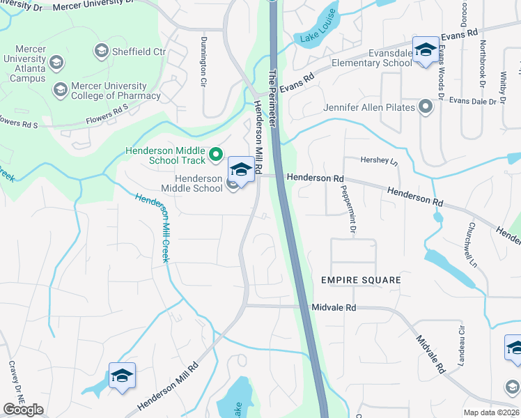 map of restaurants, bars, coffee shops, grocery stores, and more near 2672 Brickell Square in Atlanta