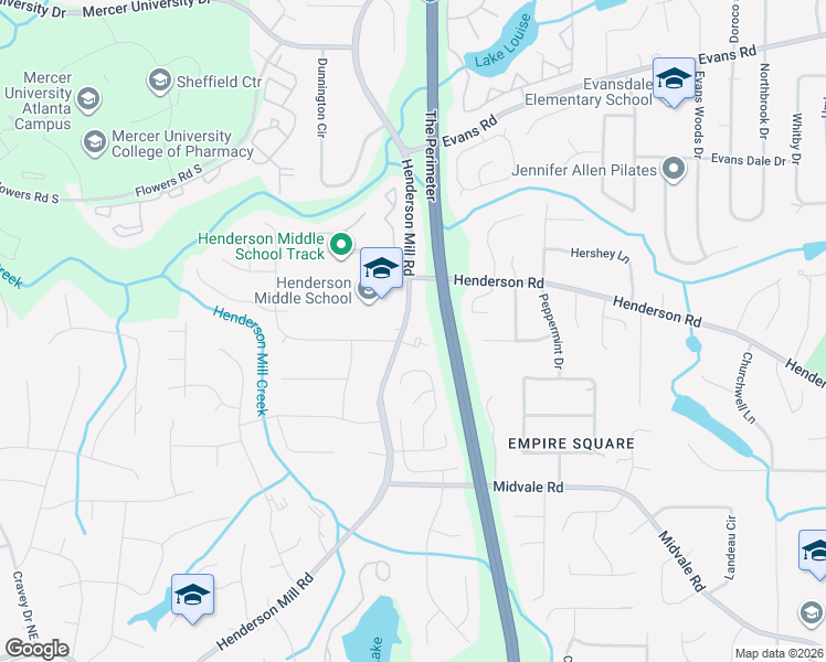map of restaurants, bars, coffee shops, grocery stores, and more near 2672 Brickell Square in Atlanta