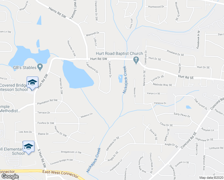 map of restaurants, bars, coffee shops, grocery stores, and more near 3597 Lakeshore Drive in Smyrna