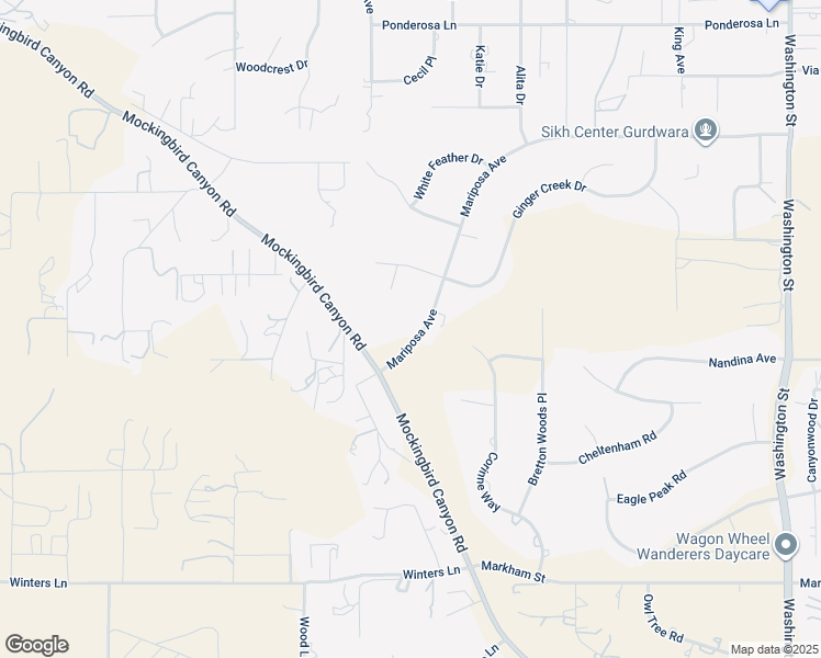 map of restaurants, bars, coffee shops, grocery stores, and more near 16094 Mariposa Avenue in Riverside