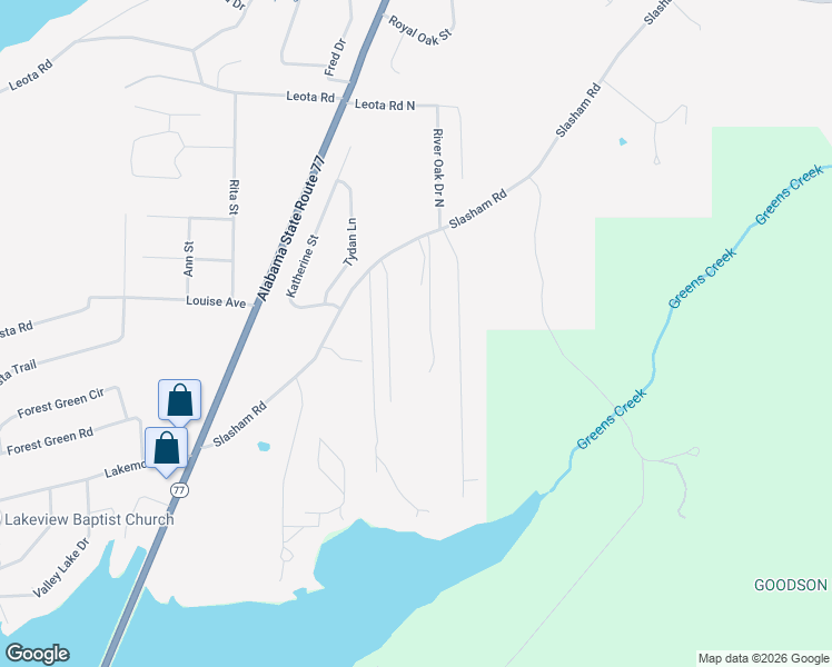 map of restaurants, bars, coffee shops, grocery stores, and more near 5885 Slasham Road in Southside