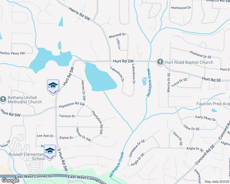 map of restaurants, bars, coffee shops, grocery stores, and more near 3613 Lakeshore Drive in Smyrna