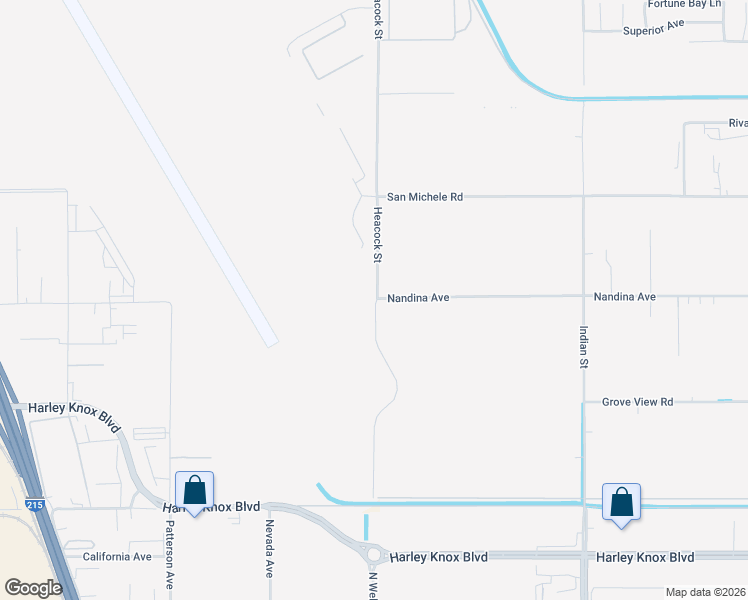 map of restaurants, bars, coffee shops, grocery stores, and more near 17405 Heacock Street in Moreno Valley