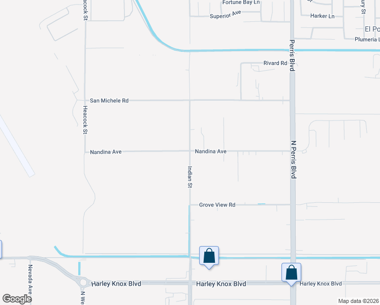 map of restaurants, bars, coffee shops, grocery stores, and more near 17783 Indian Street in Moreno Valley