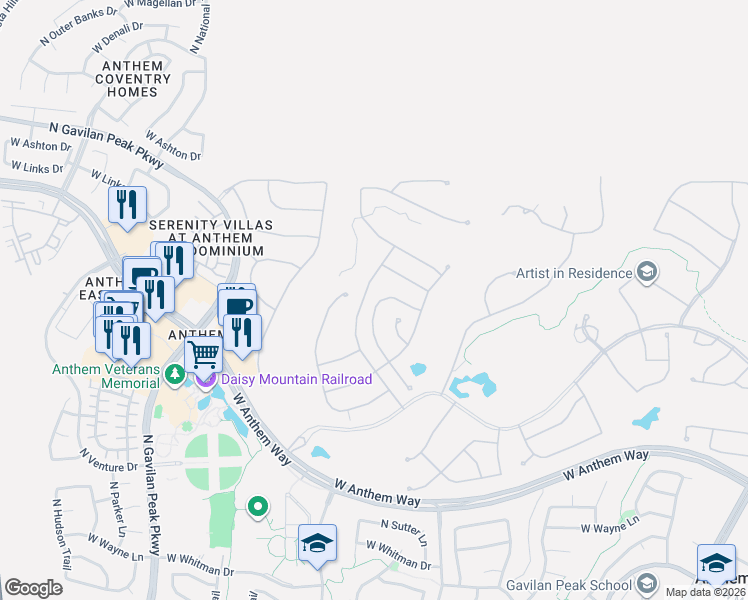 map of restaurants, bars, coffee shops, grocery stores, and more near 42026 North Moss Springs Road in New River