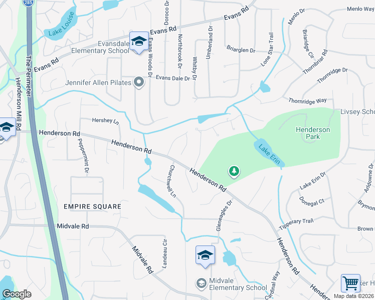 map of restaurants, bars, coffee shops, grocery stores, and more near 2844 Arbor Springs Trce in Tucker