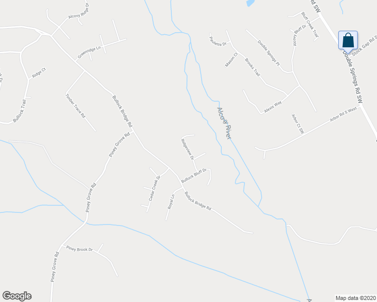 map of restaurants, bars, coffee shops, grocery stores, and more near Ridgeview Drive in Loganville