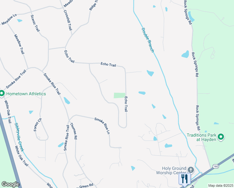 map of restaurants, bars, coffee shops, grocery stores, and more near 730 Echo Trail in Warrior