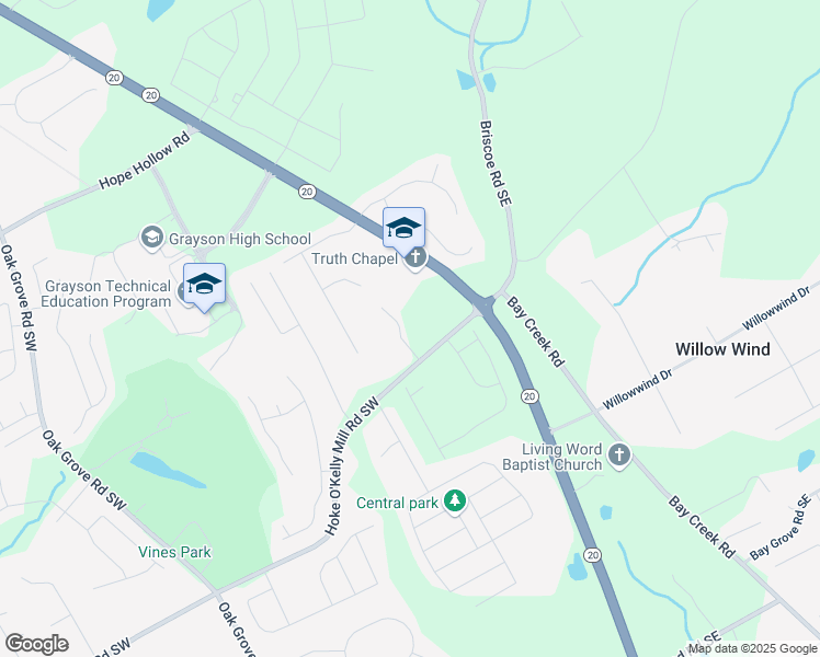 map of restaurants, bars, coffee shops, grocery stores, and more near 3452 Tiffany Cove Drive in Loganville