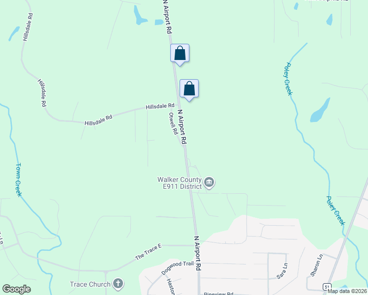 map of restaurants, bars, coffee shops, grocery stores, and more near 1700 North Airport Road in Jasper