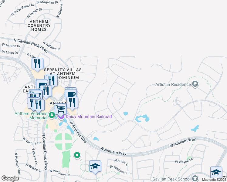 map of restaurants, bars, coffee shops, grocery stores, and more near 42026 North Moss Springs Road in New River