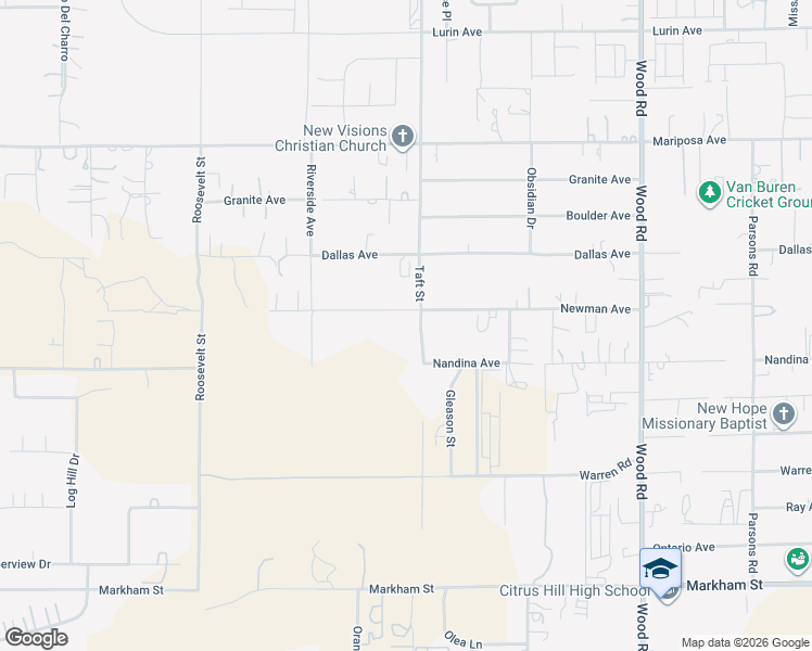 map of restaurants, bars, coffee shops, grocery stores, and more near 18437 Newman Avenue in Riverside