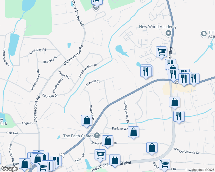 map of restaurants, bars, coffee shops, grocery stores, and more near 2729 Imperial Hills Drive in Tucker