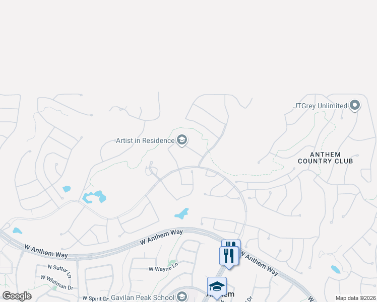 map of restaurants, bars, coffee shops, grocery stores, and more near 42120 North Anthem Heights Drive in New River