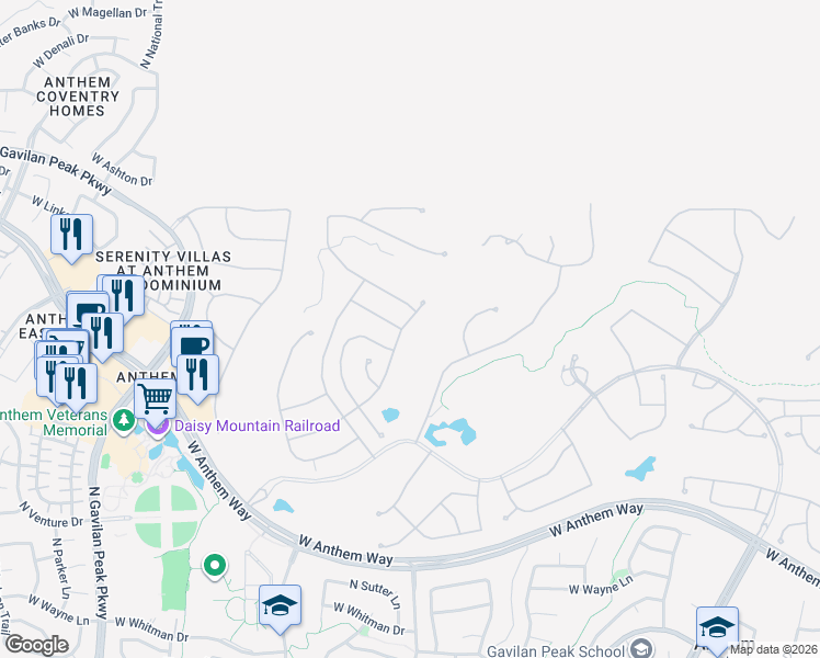 map of restaurants, bars, coffee shops, grocery stores, and more near 42117 North Golf Crest Road in New River