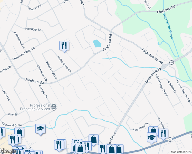 map of restaurants, bars, coffee shops, grocery stores, and more near 2335 Sycamore Drive in Snellville