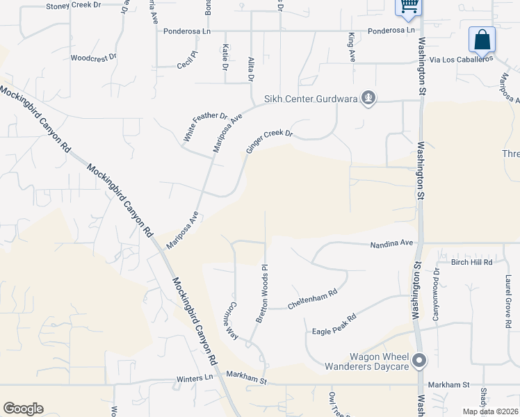 map of restaurants, bars, coffee shops, grocery stores, and more near 17433 Bretton Woods Place in Riverside