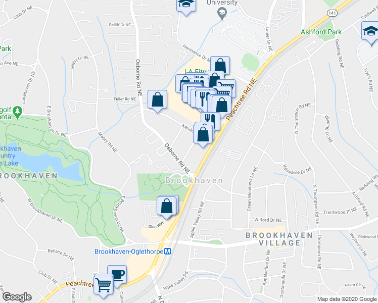 map of restaurants, bars, coffee shops, grocery stores, and more near 2729 Tallulah Drive Northeast in Atlanta