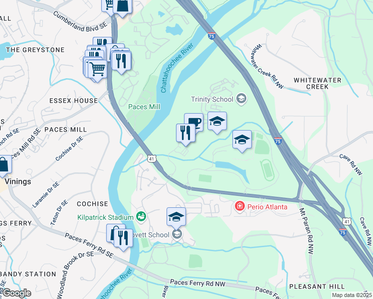 map of restaurants, bars, coffee shops, grocery stores, and more near 4403 Northside Parkway Northwest in Atlanta