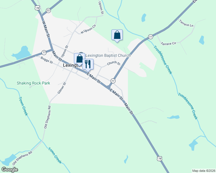 map of restaurants, bars, coffee shops, grocery stores, and more near 150 Elberton Road in Lexington