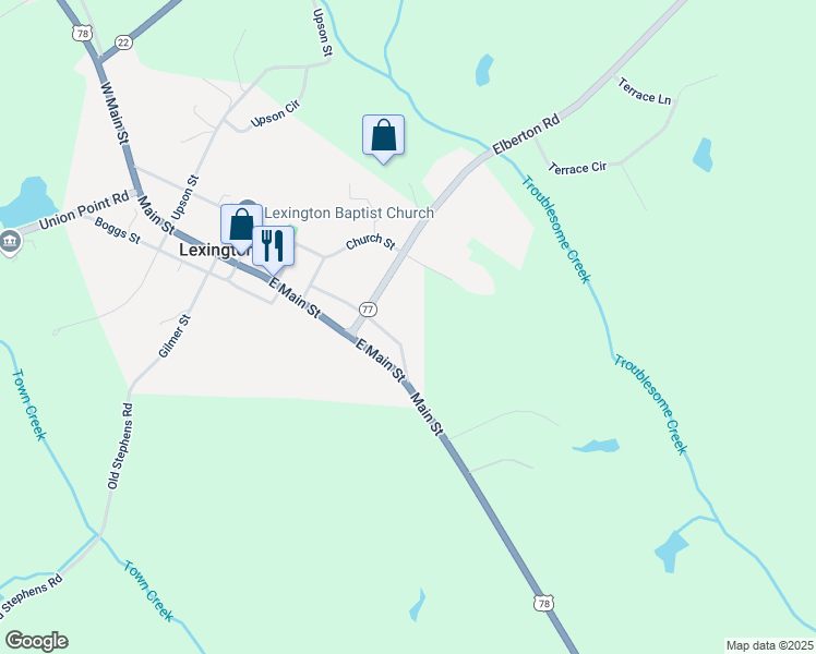 map of restaurants, bars, coffee shops, grocery stores, and more near 238-246 Dupree Road in Lexington