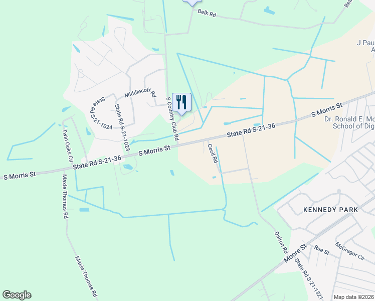 map of restaurants, bars, coffee shops, grocery stores, and more near 759 South Morris Street in Lake City