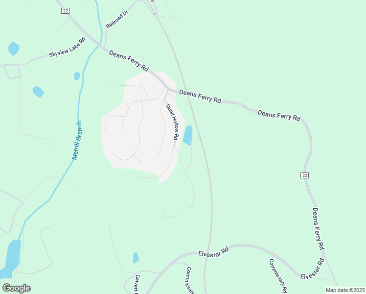 map of restaurants, bars, coffee shops, grocery stores, and more near 265 Quail Hollow Road in Warrior