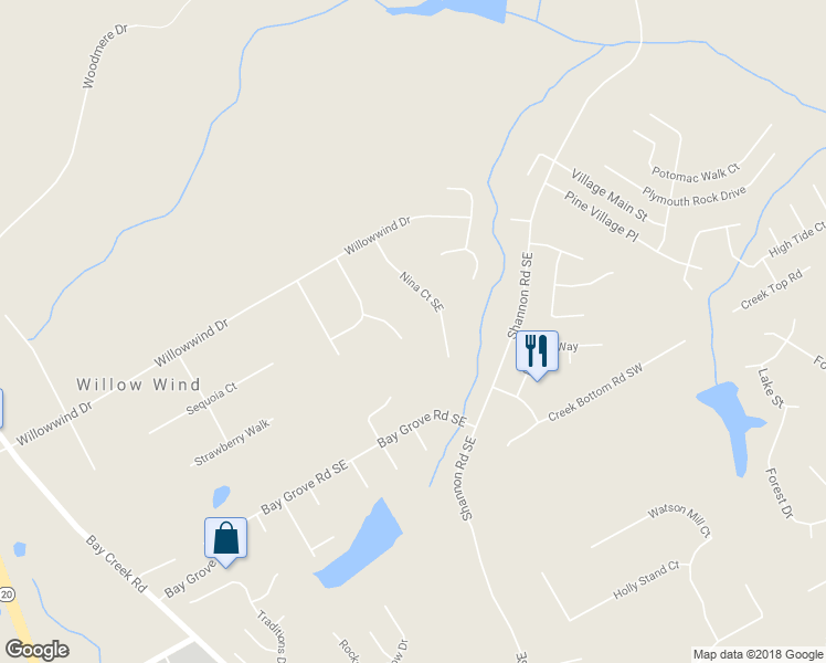 map of restaurants, bars, coffee shops, grocery stores, and more near 662 Shady Willow Lane in Loganville