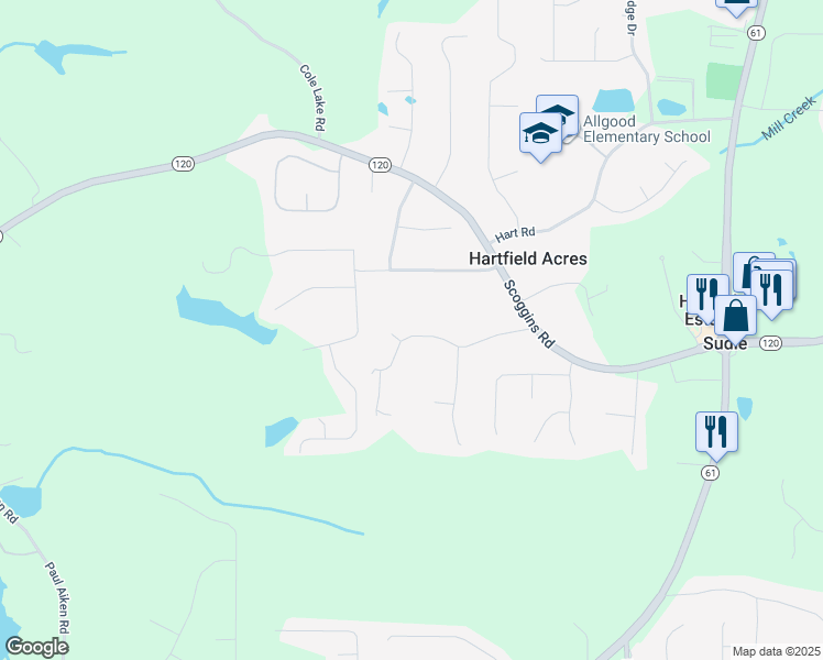 map of restaurants, bars, coffee shops, grocery stores, and more near 264 Paulding Boulevard in Dallas